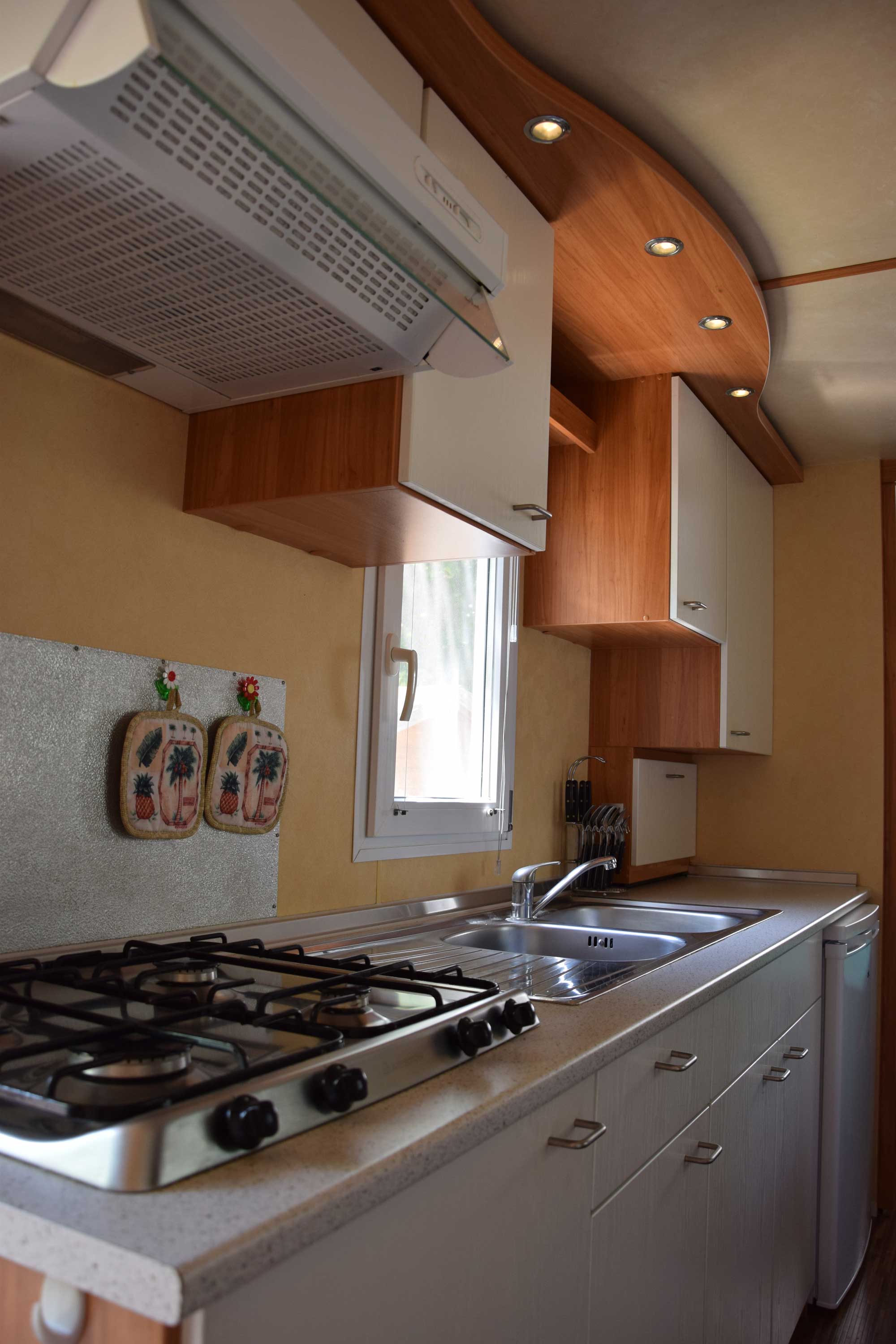 Cucina Mobilhome Camping Le Fonti Agliano Terme