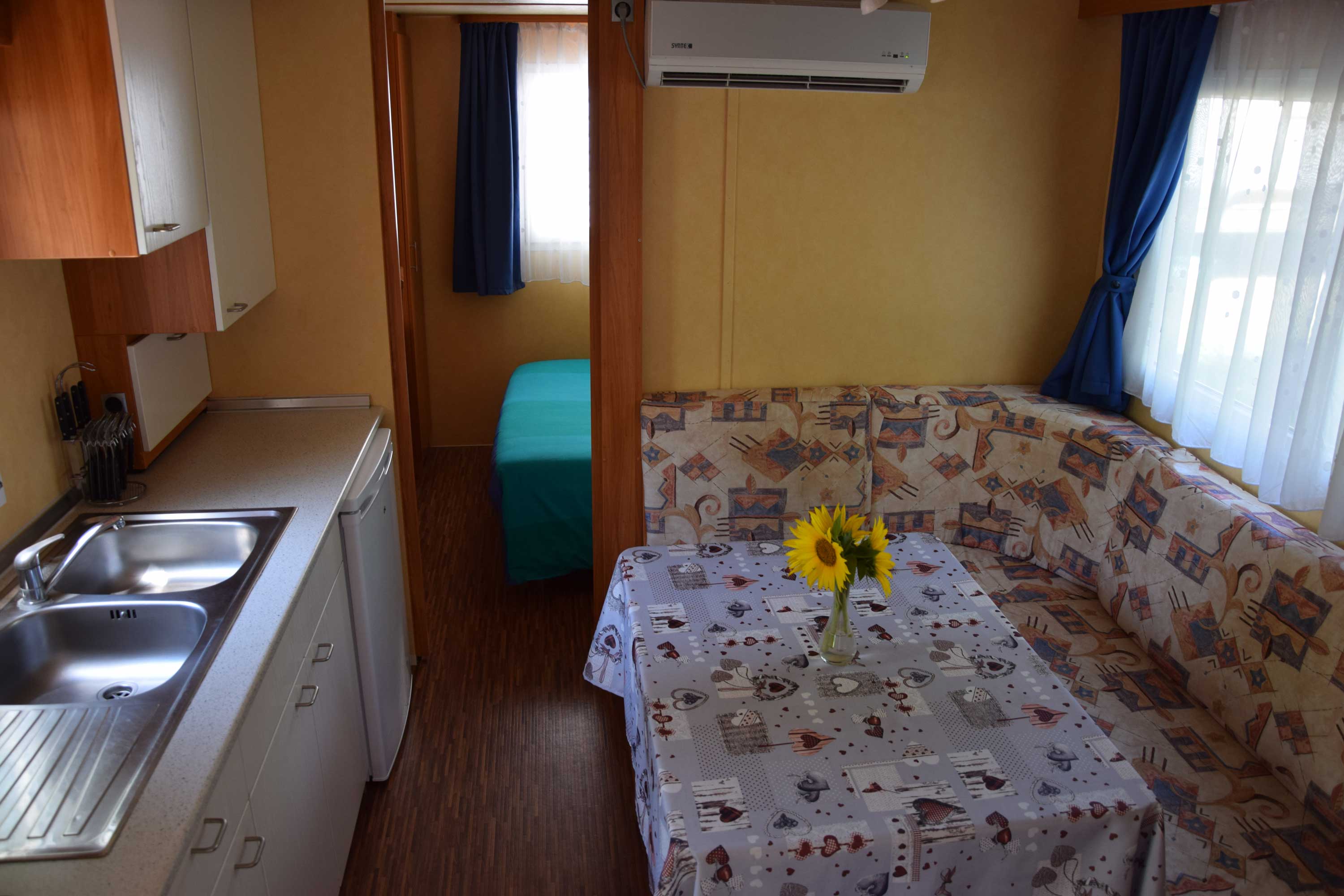 Living e Cucina Mobilhome Camping Le Fonti Agliano Terme